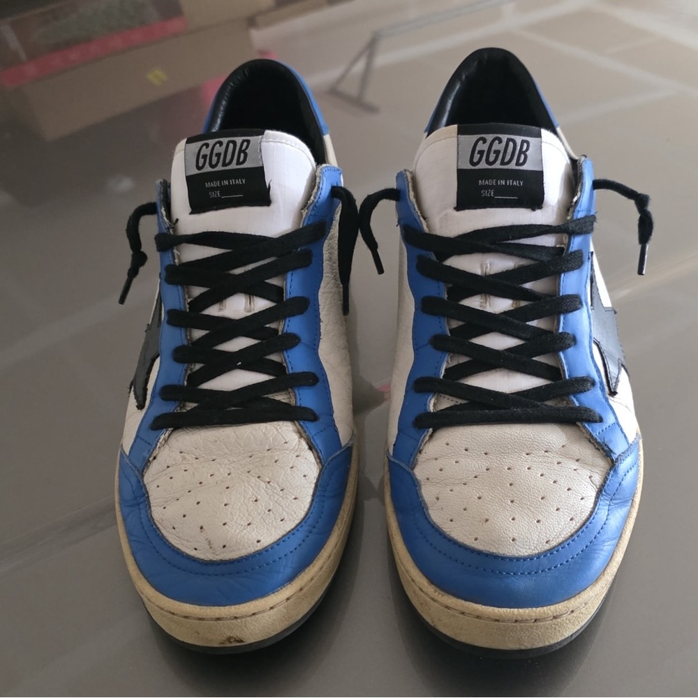 Golden Goose Blue and White Men's Sneakers